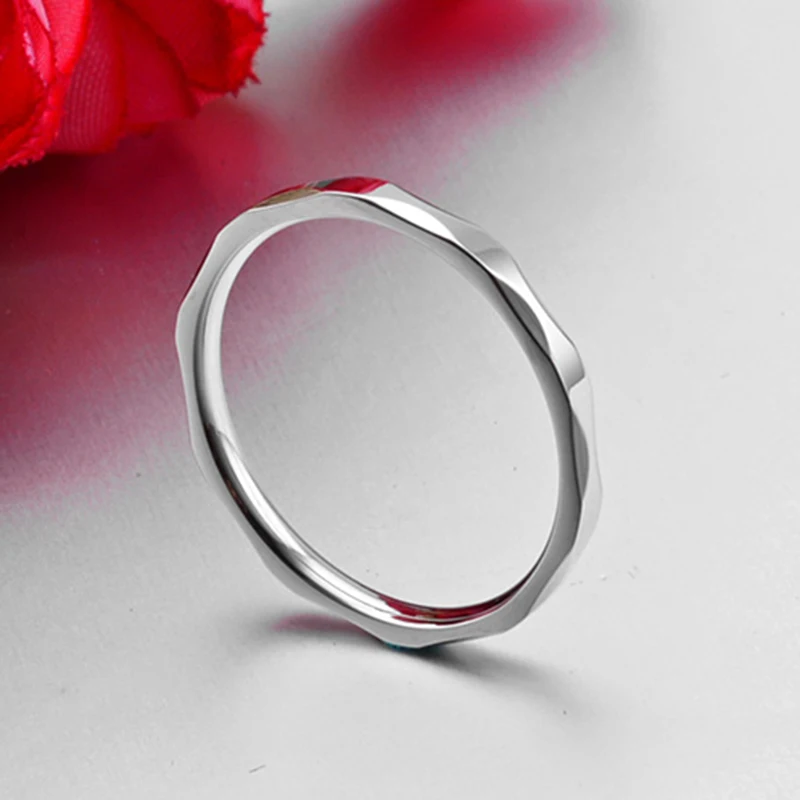 Stainless Steel 316L Diamond shape Lovers Wedding Ring 2mm Width Jewelry gift wedding rings,finger rings,jewelry rings,ring jewelry,couple rings