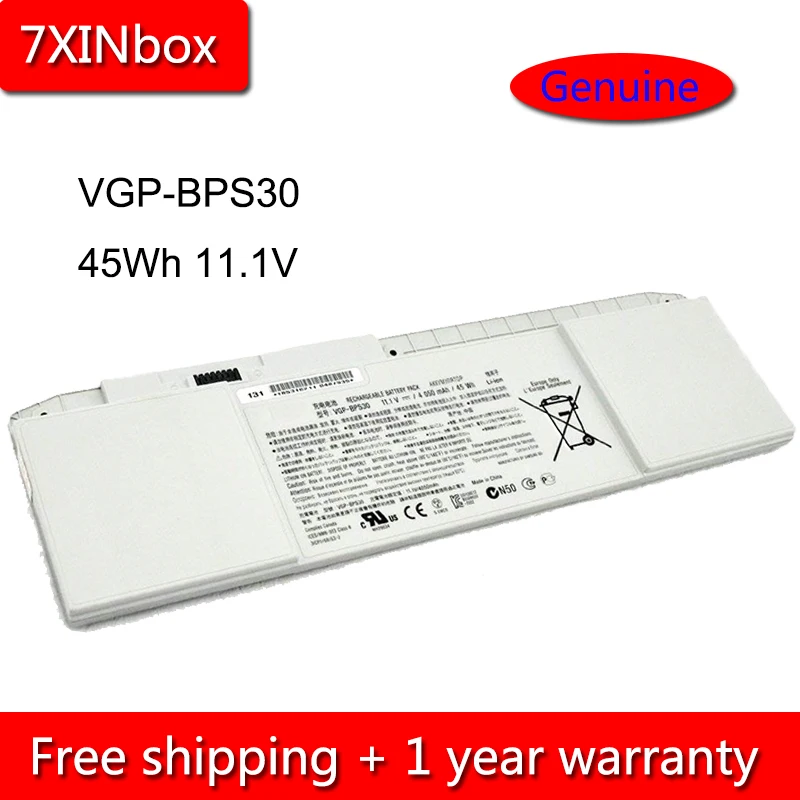 

7XINbox 45Wh 11.1V VGP-BPS30 Laptop Battery For Sony VAIO SVT-11 SVT-13 T11 T13 SVT-1111M1E/S VT13117ECS Series Notebook 4050mAh