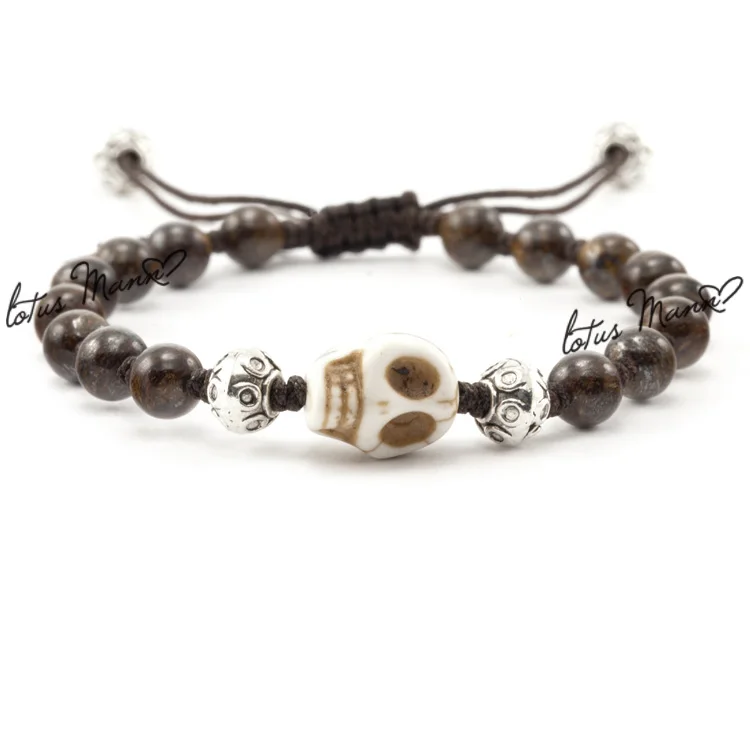

Lotus mann pyroxene bronze skull single-circle male bracelet