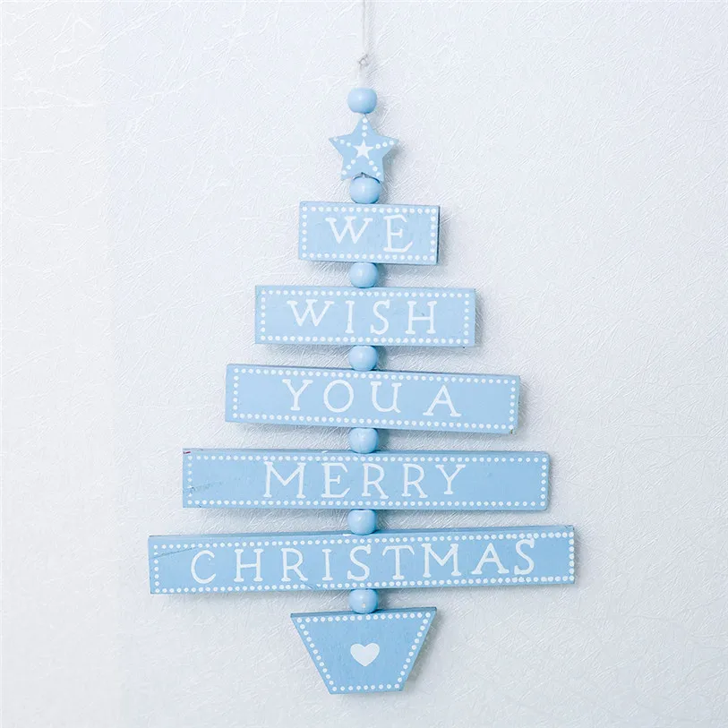 Fashion Letter Christmas Tree Ornament Decoration Cute Wooden Tag Hanging Pendant Christmas Decorations for Home #F#6OT15 (18)