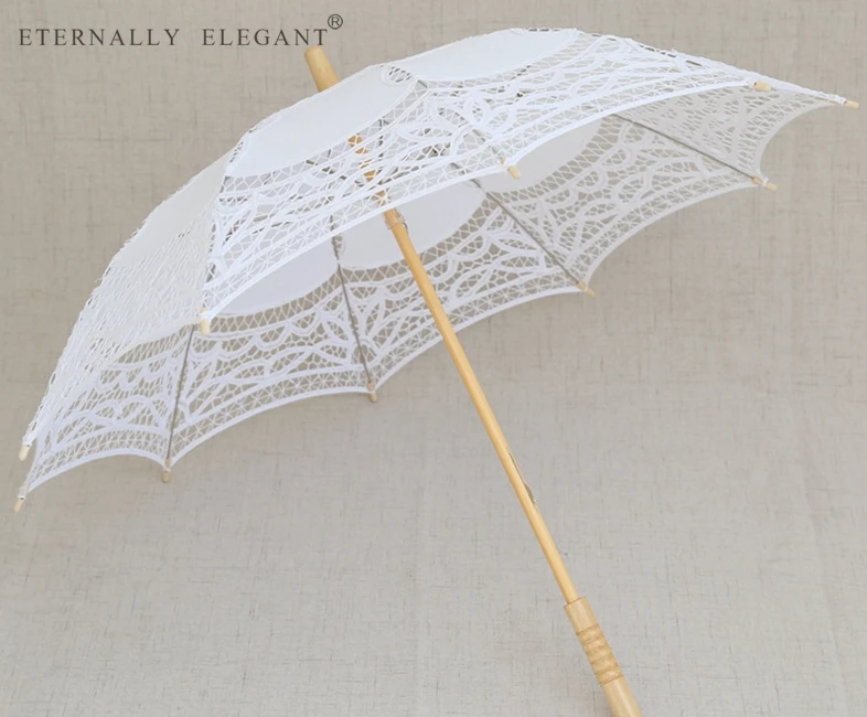Вышитый кружевной зонтик белого/цвета слоновой кости свадебные украшения зонтик от солнца 002
