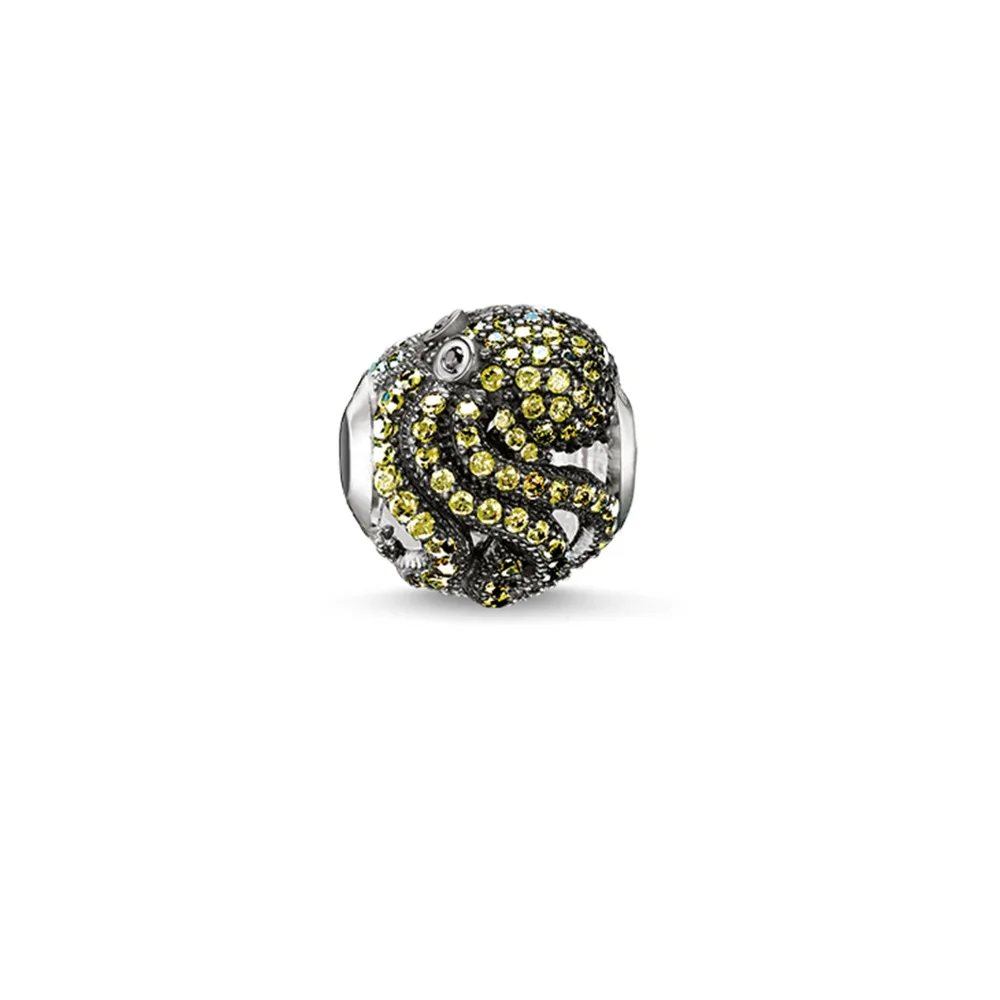 Beads-Green-Octopus-Silver-Rhinestone-Beads-Fits-Bracelet-Thomas-Jewelry-Thanksgiving-Gift-For-Women-Men
