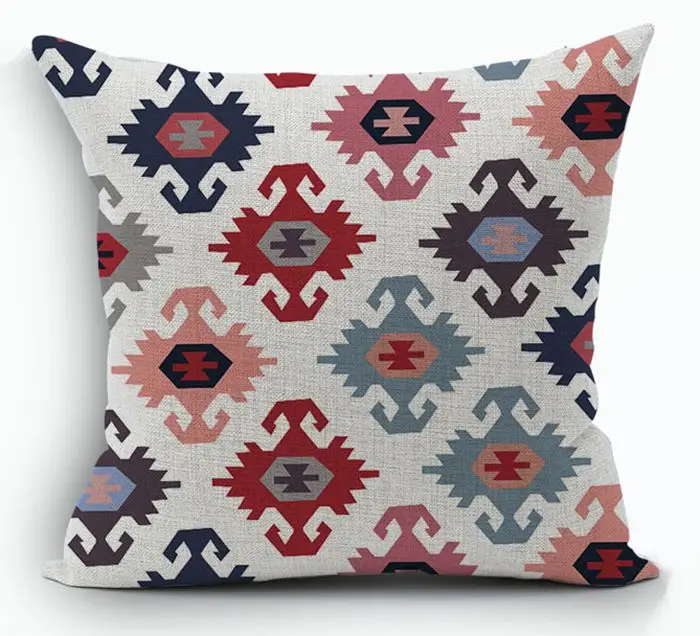 Kilim Cushions Home Decor Ethnic Decorative Pillows Case Boho Moroccan Linen Pillow Cover For Sofa 45x45cm - Color: 2