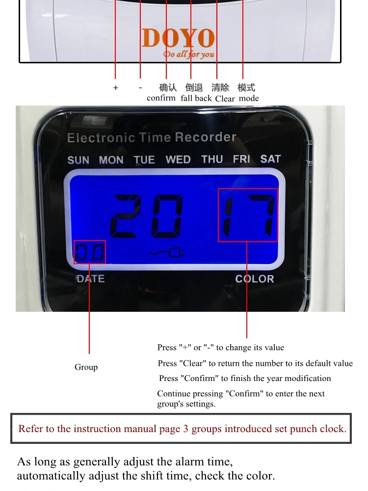 Электронные часы времени английский электронный прибор записи посещаемости со работника трудовая карточка батарея Мощность отключения доступны на английском языке