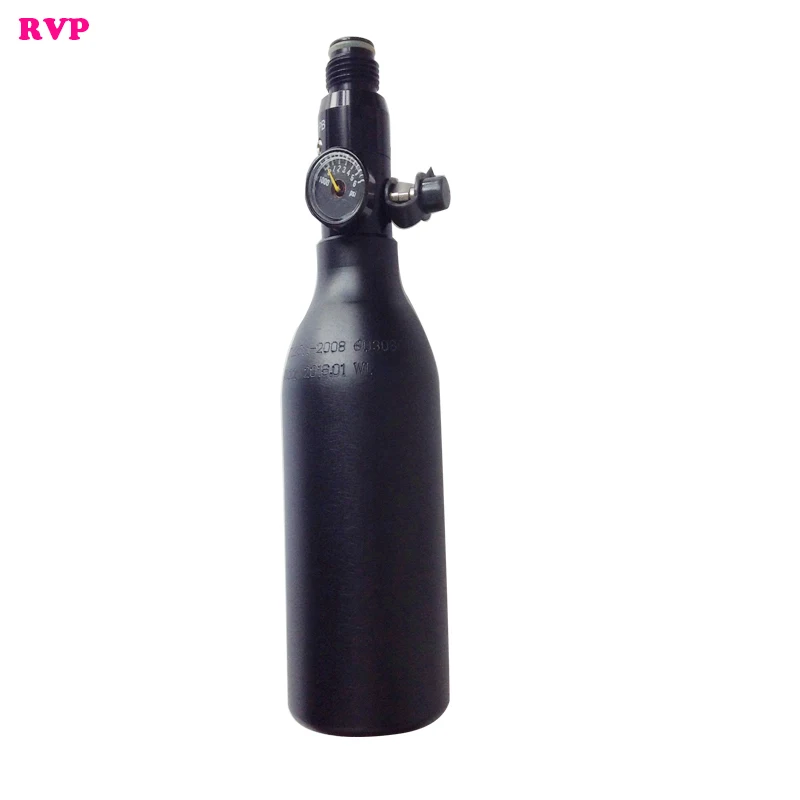 

New 0.22L PCP Paintball Hunting Tank 300bar/4500psi HPA Cylinders with 1800psi Output Pressure regulator Black