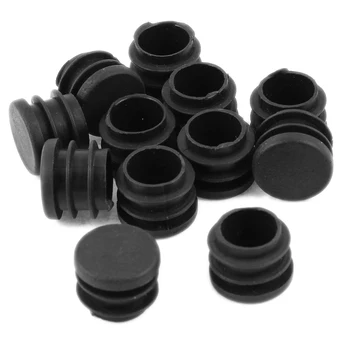 

GSFY! Plastic Round Blanking End Ribbed Caps Tube Inserts 19mm Dia 12 Pcs