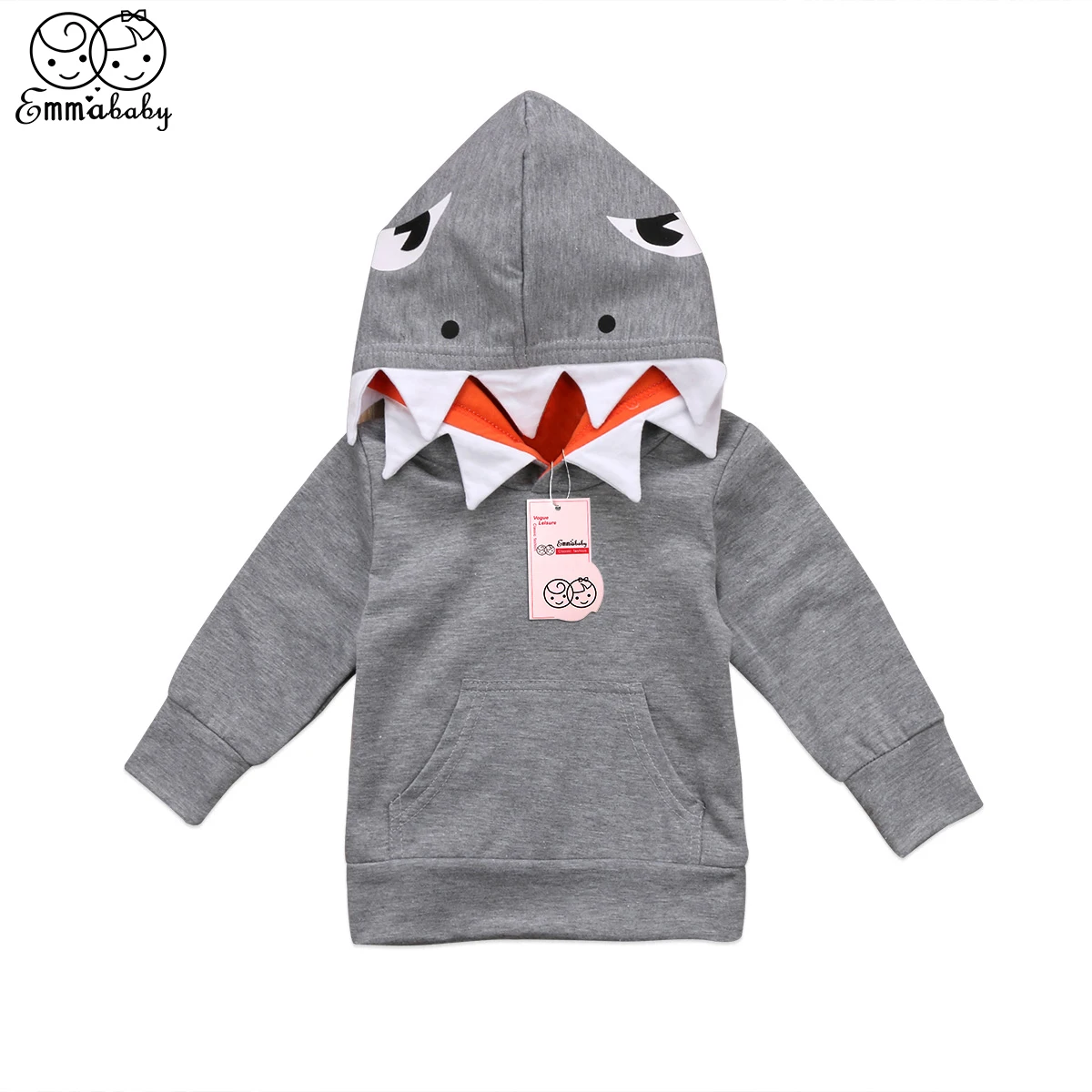 

2018 Fshion Casual Toddler Kid Boys Long Sleeve Shark Hooded Top Hoodie Pocket Jacket Coat Outerwear Cute Kids Boy Hoodies Coats