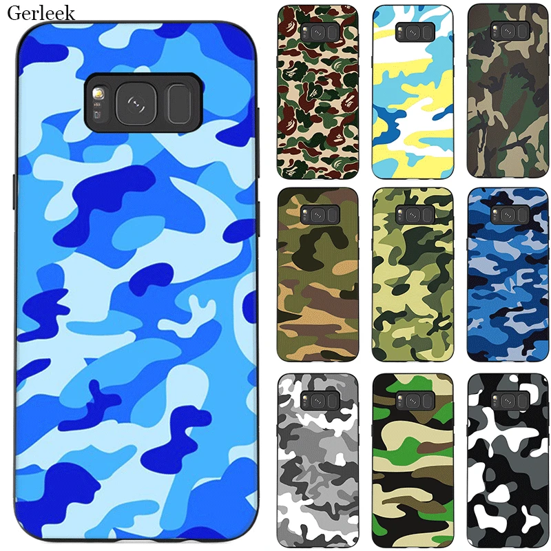 

Silicone Mobile Phone Case For Samsung A70 A60 A50 A40 A20 A30 A10 A9 A8 A7 A6 A5 Plus Cover Camouflage Pattern Shell