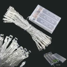 10 шт./лот 2 м 20 светодиодный AA на батарейках Фея свет шнура светодиодный мигающая лента света Рождество Свадьба Вечерние украшения-9 видов цветов