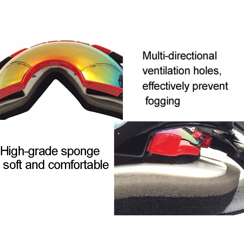 Snowboard gafas de esquí Anti-niebla doble lente Motocross Ski gafas UV400 para los hombres y las mujeres esquí profesional gafas nieve gafas
