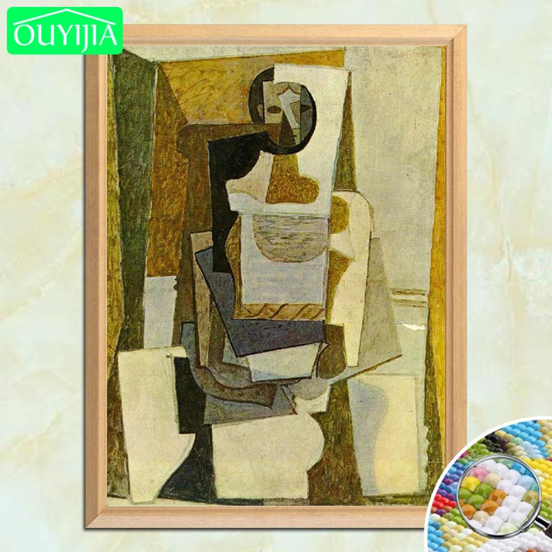 Pablo Picasso Famous Painting &quotThe Woman&quot 5D DIY Diamond Full Square Embroidery Rhinestones Mosaic Picture | Дом и сад