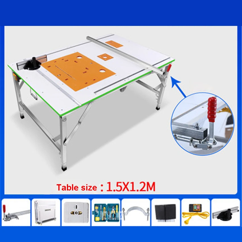 Mgj001 Многофункциональная портативная деревообрабатывающая пила, рабочий стол, высококачественный бытовой складной деревообрабатывающий верстак(1,5*1,2 м