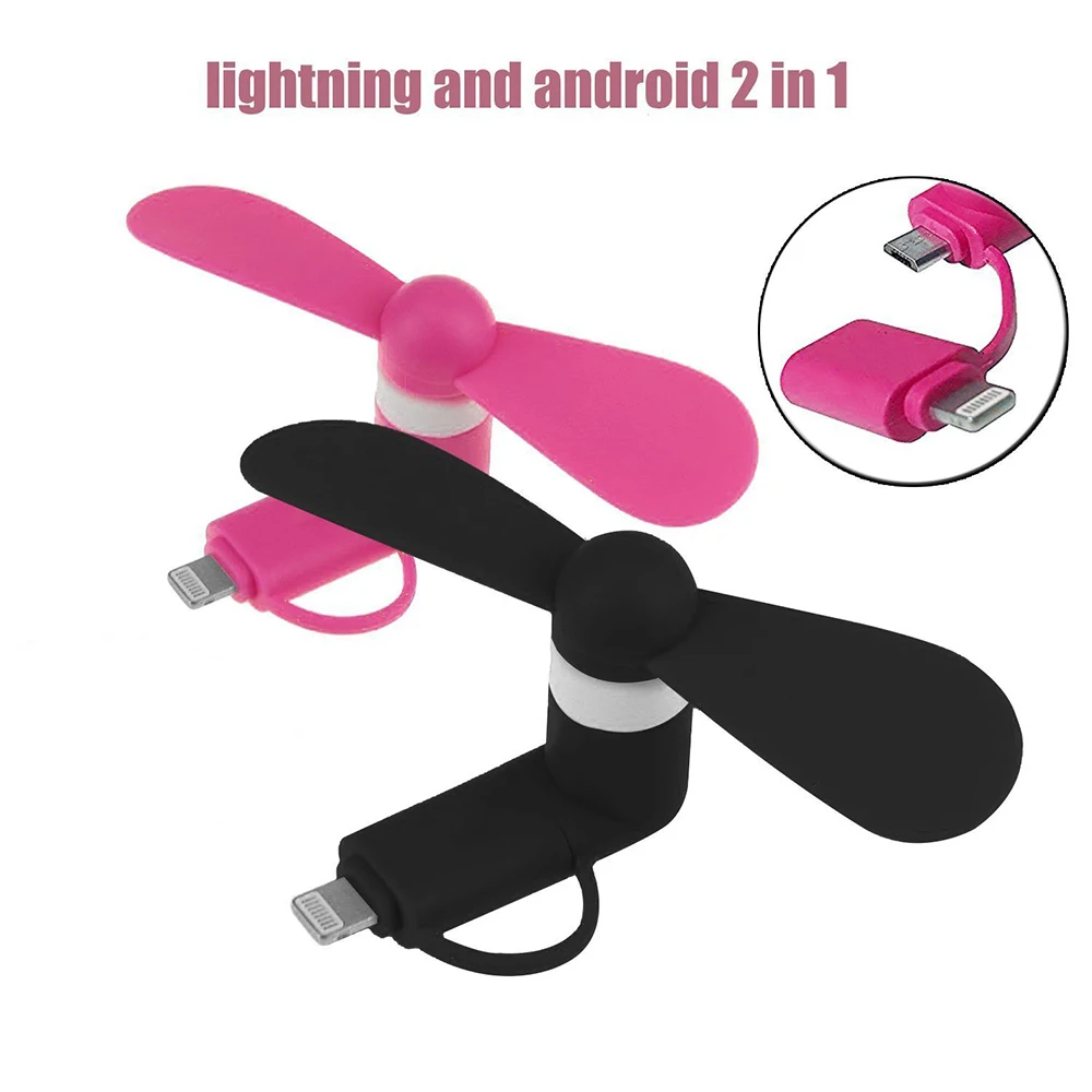 

Portable 2 In 1 Mini soft phone Fan for Iphone Android Micro Hanldheld Cooling Cellphone Fan Cooler Mobile phone summer USB Fans