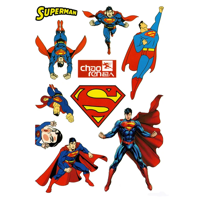 A4 Style Super Hero Stickers for kids laptop car decal fridge