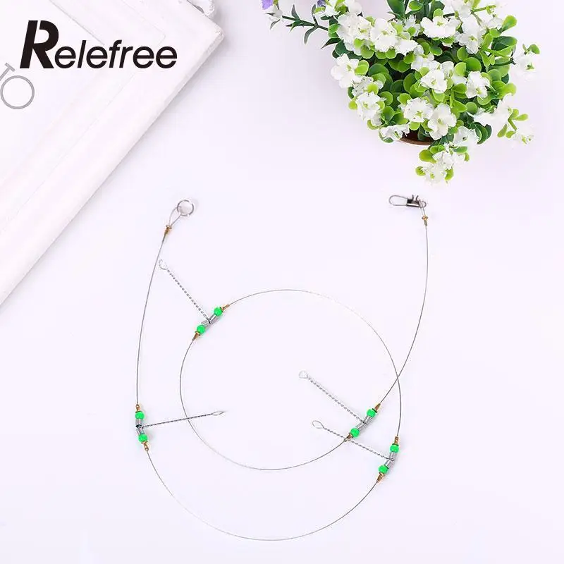 

Relefree 4part/set Brand New Fishing Trace Lure Wire Leader Spinner Swivel Interlock Silver Fishing Tool Useful Sport