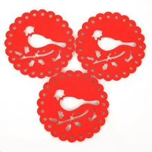 Диаметр 12 см DIY Бумага-тушка Фетр Ткань чашка Коврики таблице место Коврики coaster украшения дома 50 шт./лот SH059