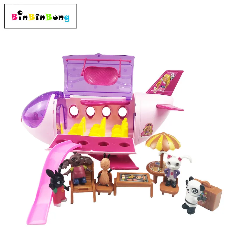 

Bing Bunny Play House Toy Set Airship Vacation Sula Flop Pando Coco Figure Action Toys for Children Gift