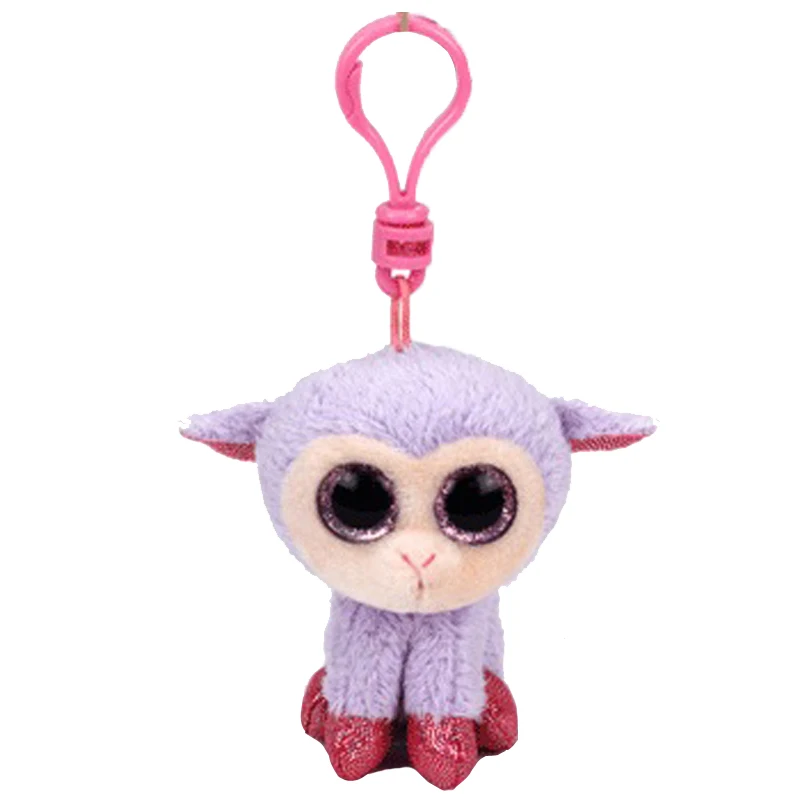 

Ty Boos Big Eyes Plush Lilli The Purple Lamb Sheep Keychain Toy Doll
