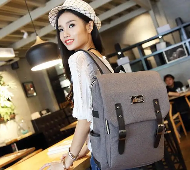 

2018 British retro computer backpack college wind female Korean high school student bag tide travel bag