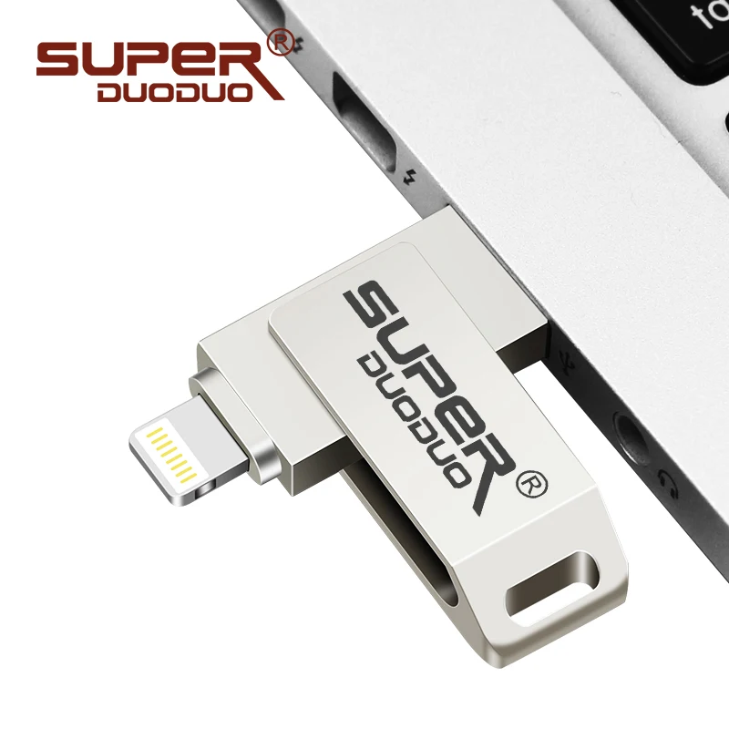 Высокоскоростной металлический USB флеш-накопитель 128 Гб OTG флеш-накопитель 16 ГБ 32 ГБ 64 ГБ флэш-диск для iPhone X/8 Plus/8/7 Plus USB карта памяти