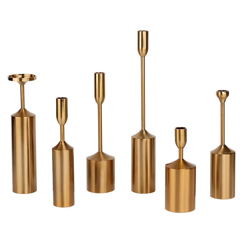 

Nordic Simple Simple moments Modern Style Gold Metal Candle Holders Wedding Decoration Bar Party Home Decor Candlestick