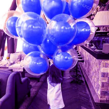 

20pcs/lot 12inch Transparent latex 10'' Pink Blue Balloons Baby Shower Bithday Party Double layer Globos Decor Kids Toys ball