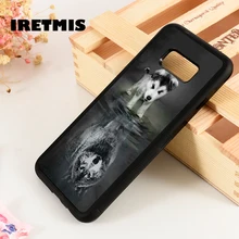 Iretmis S3 S4 S5 ケース三星 S6 S7 S8 S9 エッジプラス注 3 4 5 8 9 ハスキー子犬犬反射マジェスティックウルフラッシュ水(China)