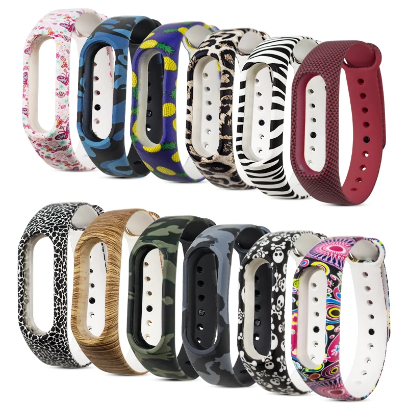Цветной ремешок для браслета Mi Band 2 сменный силиконовый Xiaomi Xiao Smartband