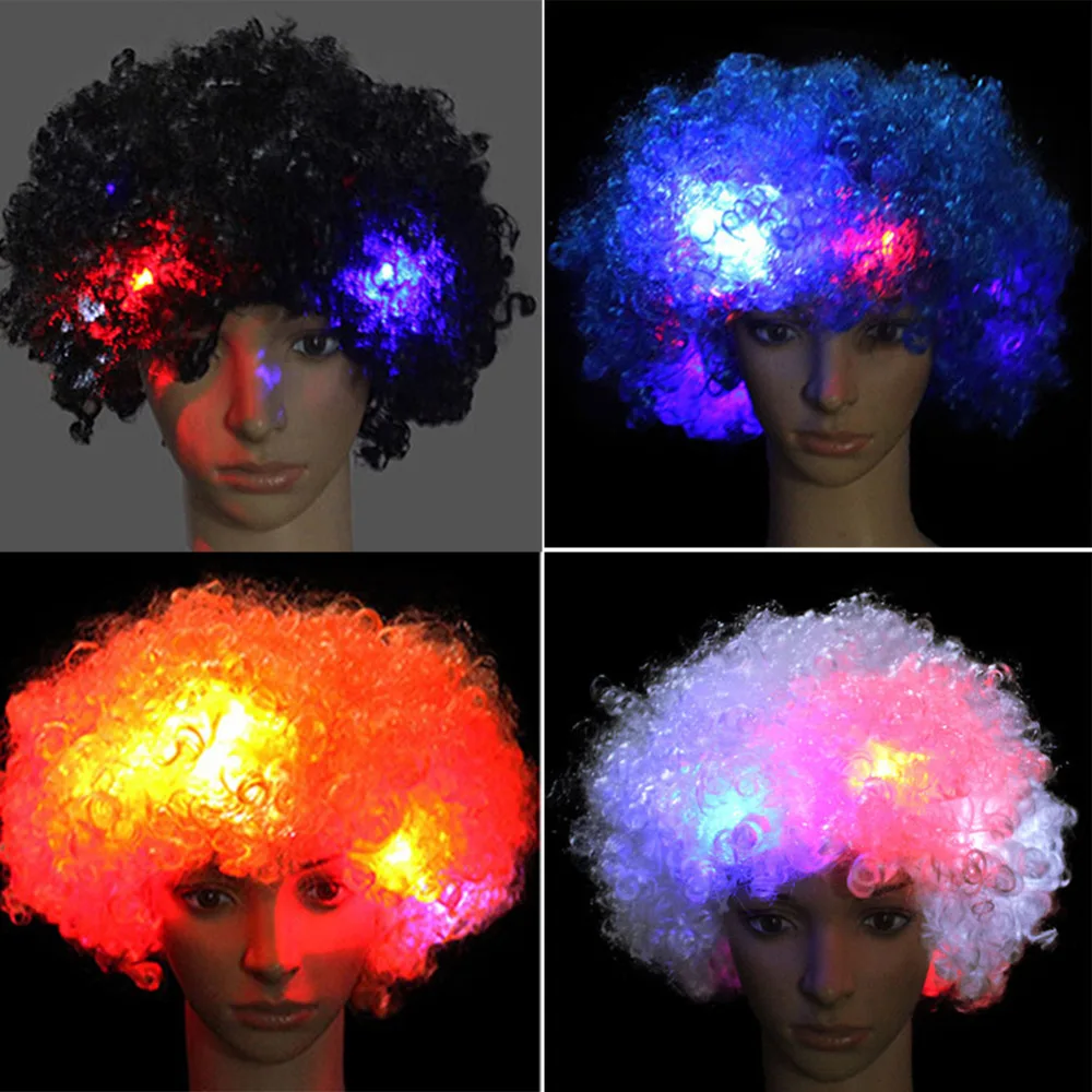 1 шт. светодиодный светящийся Haar Mixcolors Knipperende вечерние на Хэллоуин 70 s 80 s PRUIK Дискотека цирк KOSTUUM нарядное платье