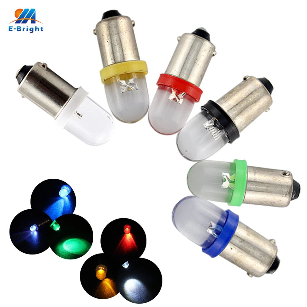 

100 Pcs BA9S 1 led 1 SMD Bulbs T4W T11 Car Dome Light Indication Lamps White Blue Red Amber Green RGB Convex Lens