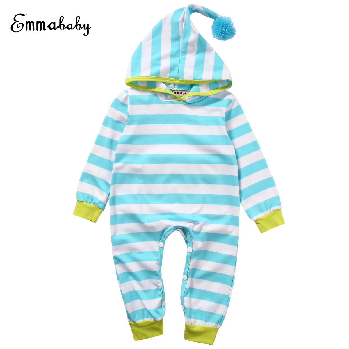 

2018 New Cute Newborn Infant Baby Boys Girls Long Sleeve Striped Hooded Romper Jumpsuit Lovely Baby Outfits Stripe Rompers