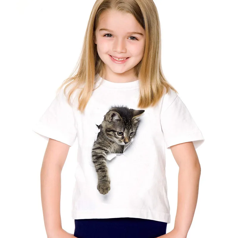 2017 fashion summer cute children brand clothing for kids girl short sleeve print 3d cat t shirts tops baby clothes HTB16lzQSFXXXXbGXXXXq6xXFXXXF - 2017 fashion summer cute children brand clothing for kids girl short sleeve print 3d cat t shirts tops baby clothes
