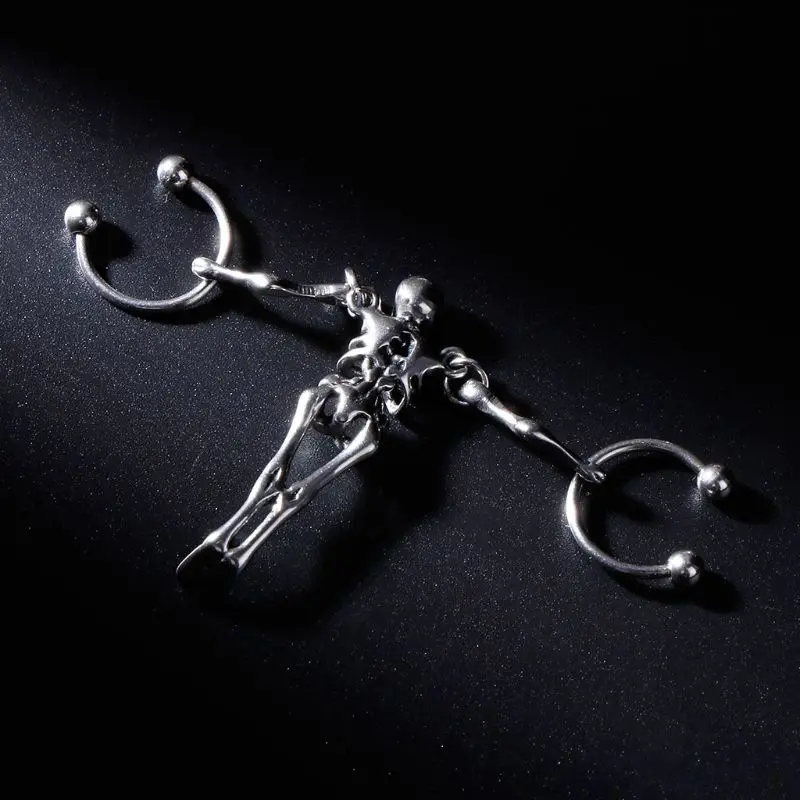 

1pc Punk Earrings Skull European Jewelry Stylish Fashion Vintage Charms Women Men Ring Decoration Accessories