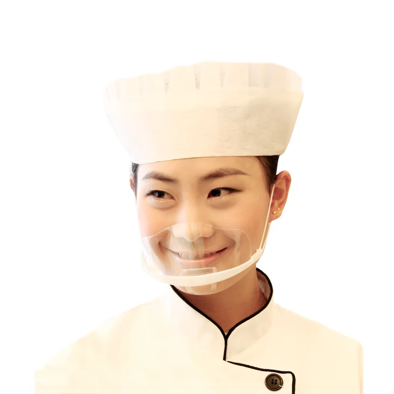 

Double Side Permanent Anti fog Dust Mask Plastic Transparent Half Masks Anti spill Mask for Home kitchen Restaurant Hotel