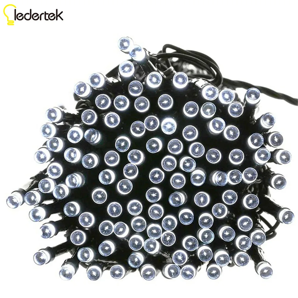 

LEDERTEK Solar Cadena Lights 22m 200 LED 8 Modes Solar Fairy String Lights For Outdoor Wedding Christmas Party (cold white)