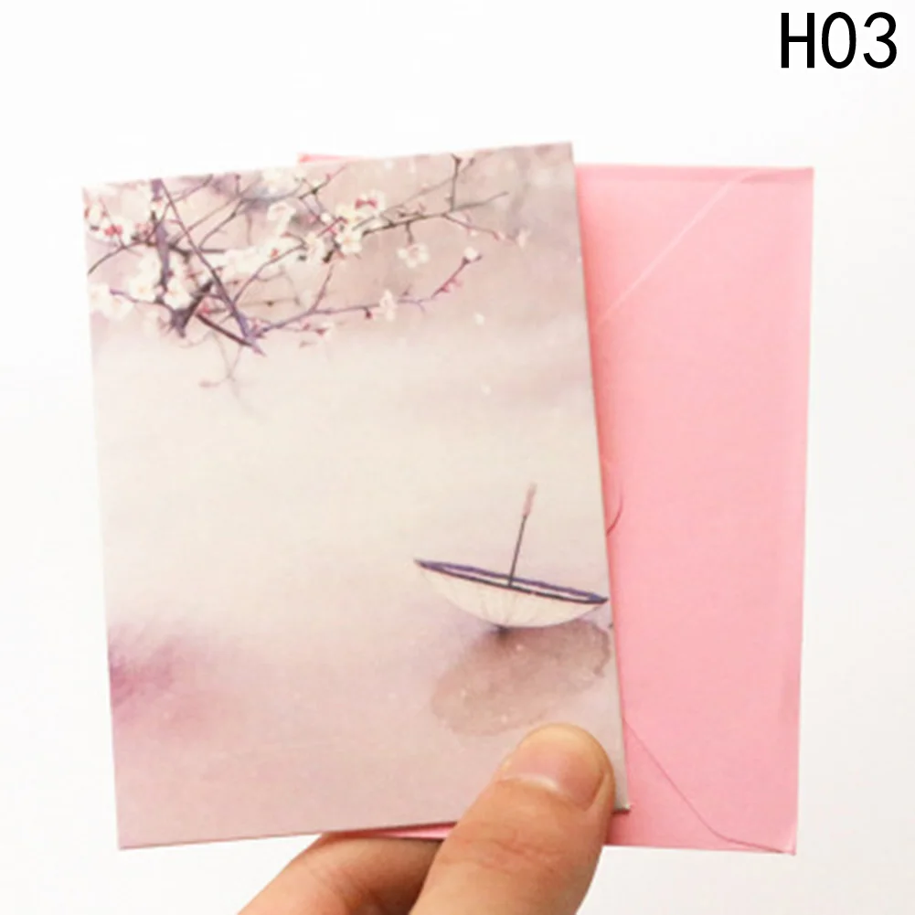Красивая новая модель творческий ретро Китайский Стиль пожелания открытка для студентов Канцелярский набор - Цвет: H03