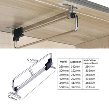 2 adet 250 300mm 350 400mm 450mm 500mm Dolap Dolap Üst Dağı Sürgülü Dışarı Çekin Çekin -out giysi askısı Rafı