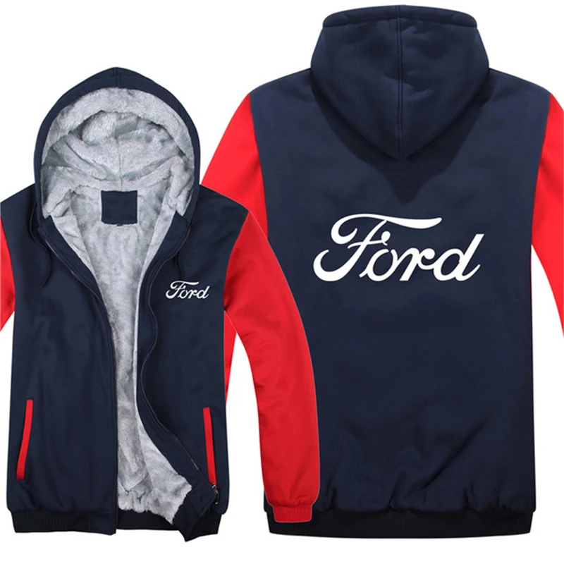Прямая доставка зимняя теплая куртка Ford бейсбольная унисекс шерстяная подкладка