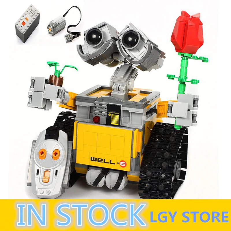 

RC Remote Control WALL E Robot Figure With Battery Building Block Bricks Model Toys Compatible 16003 Technik 21303