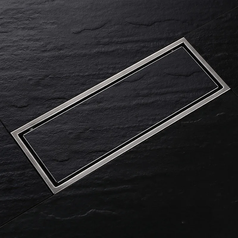 Stainless Steel Shower Floor Drain With Removable Cover 11.8inch Long