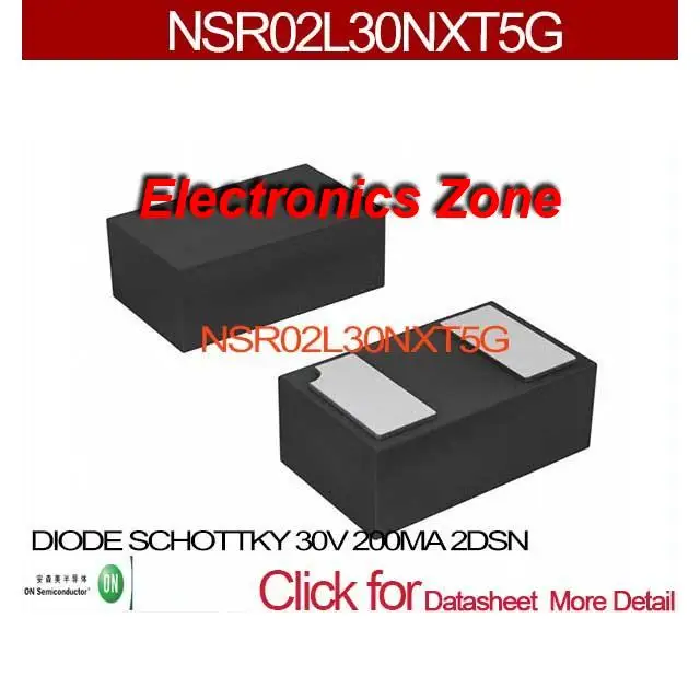 NSR02L30NXT5G DIODE SCHOTTKY 30V 200MA 2DSN NSR02L30NXT5Gdiode size