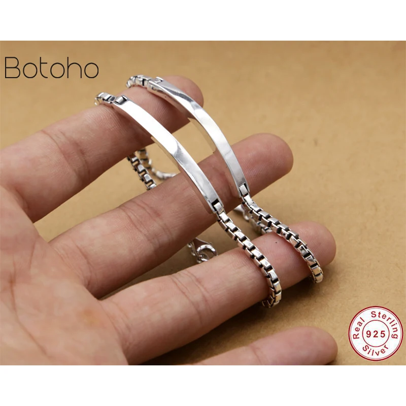 

925 sterling silver mens bracelet Couple charm bracelet custom personalized ID bracelet Girlfriend gift charm Jewelry bracelet