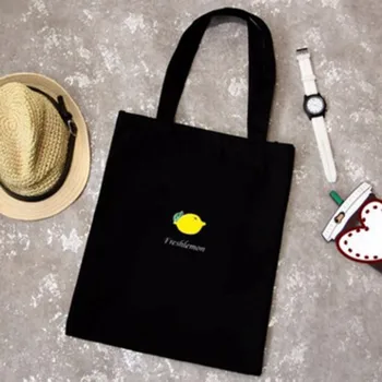 

Simple Cotton Messenger Bags Canvas Print Preppy Style Single Shoulder Large Capacity Ladies Canvas Tote Shopping Handbags