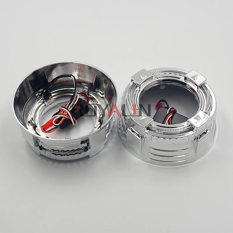  ROYALIN LED Car Projector Lens Shrouds For Mini Quadrod Masks 3.0 Inch White Daytime Running Light  - 32983052753