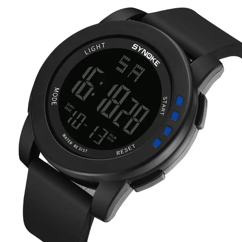 

Men Big Dial Sports Watches Multifunction Chronograph 30M Water Resistant Alarm Clock Date Digital Wristwatches Relojes Sale