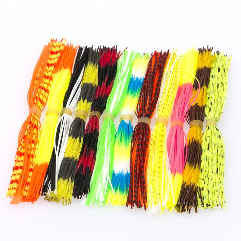 Silicone Skirts Soft Fishing Lures Beard Windless Rubber Squid Jig Bait
