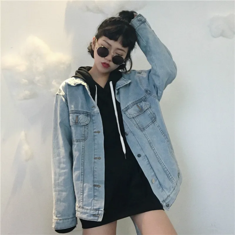 TAJIYANE 2018 Демисезонный Корейская джинсовая куртка Для женщин уличная Harajuku Винтаж Джинсовые куртки пальто Jaquetas Feminina ZL363