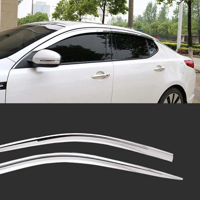 1 Set Brand New Chrome Side Vent Sun Shade Window Visors Rain Guard Deflectors For Kia K5 2011-2015 1 Set Brand New Chrome Side Vent Sun Shade Window Visors Rain Guard Deflectors For Kia K5 2011-2015