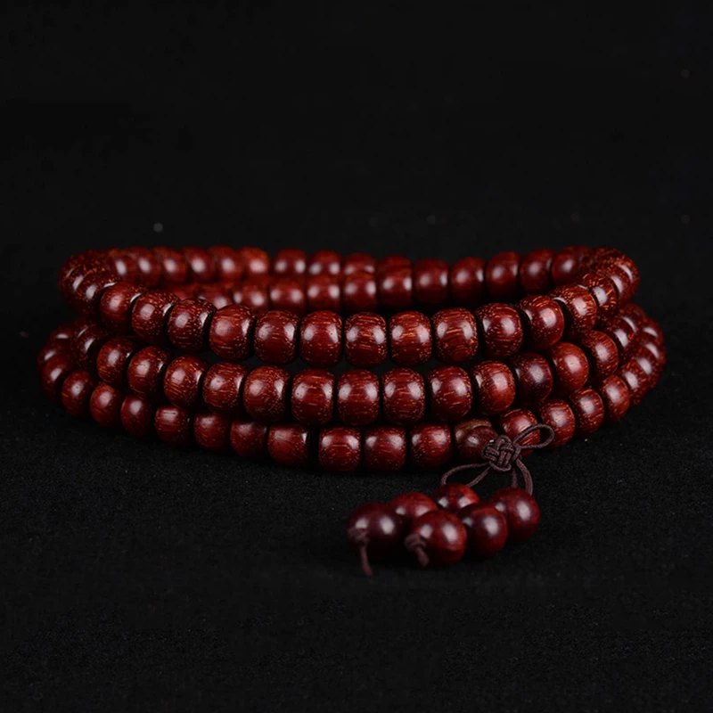 

JoursNeige Natural Lobular Red Sandalwood Bracelets 108 Beads Multilayer Authentic Old Material Sandalwood Tibet Jewelry