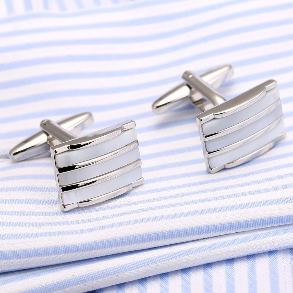 

Vagula New Mother Pearl Cufflinks Luxury Cuff links Wedding Groom Gift Lawyer cuffs French Shirt Cuff link 181a